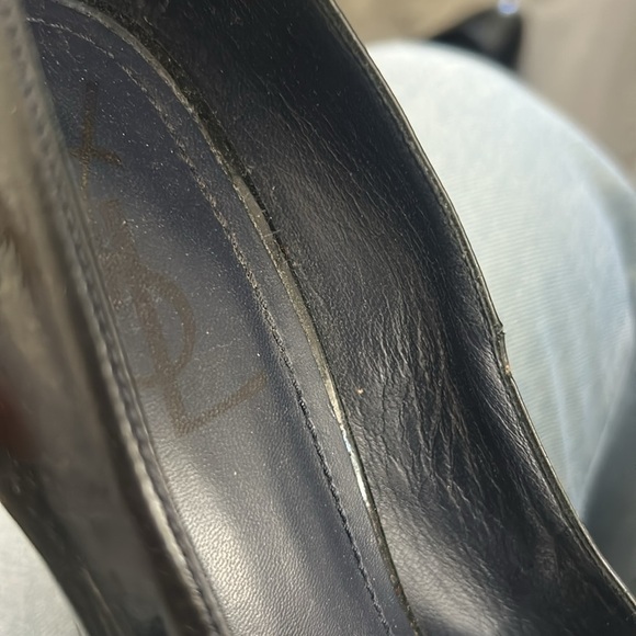 Yves Saint Laurent Glossy Black Blue Tribute Platform Heels 39 - Picture 8 of 9